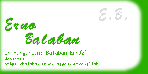 erno balaban business card